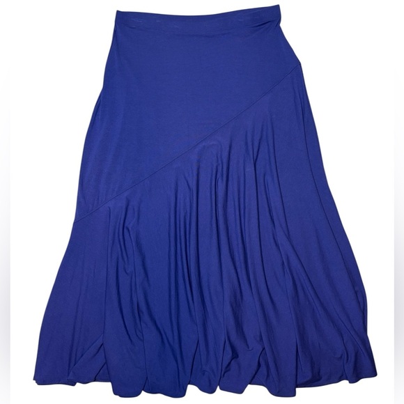Chico’s Blue Pull On Flare Maxi Skirt Size 2 (12-14 Large) - Picture 7 of 7
